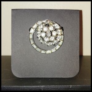 Vintage Rhinestone Circle and Cluster Brooch